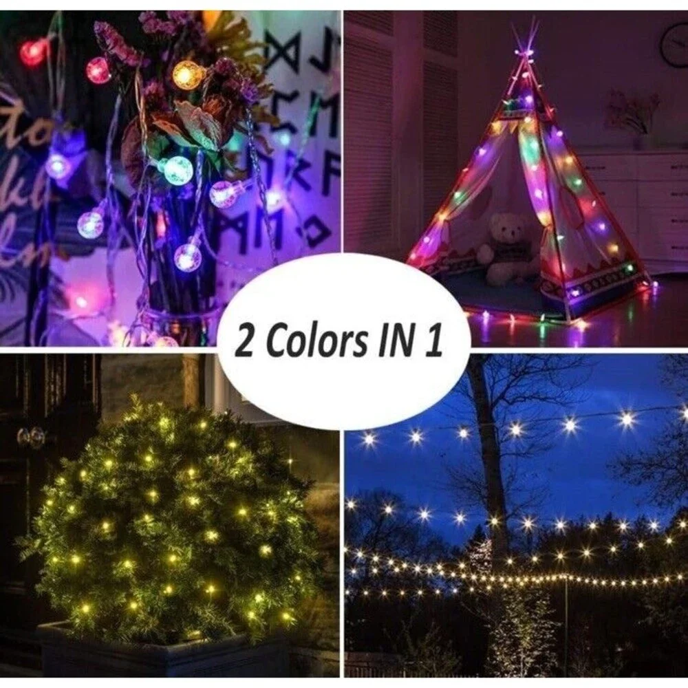 80 LED Globe String Light Battery Operated Waterproof Indoor Outdoor 40ft NEW